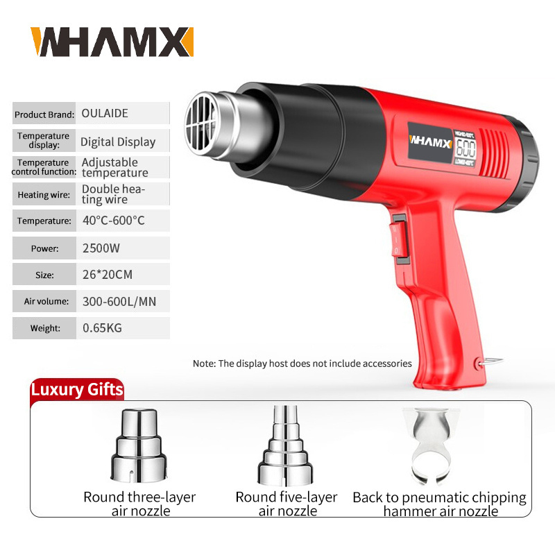 WHAMX 2500w Hot Gun Soldering Portable Hot Air Blower Glue Heat Gun