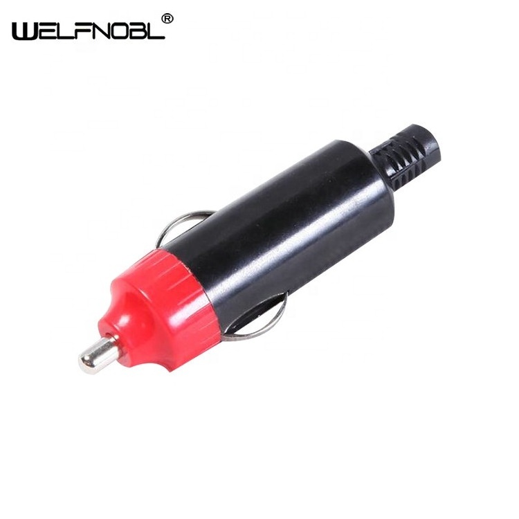 Welfnobl 12V European Red Head Charged Car Cigarette Lighter Power Plug With Adapter Cable Charging For 3C Electronic Products