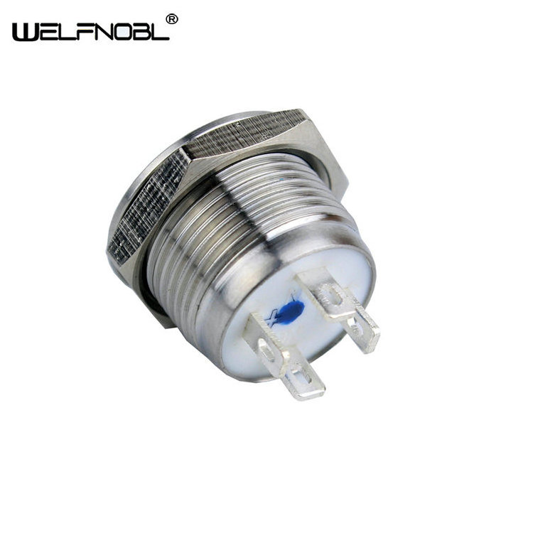 16mm Metal push Button Switch 2pin Ring 12V led Illuminated light momentary waterproof switch Push Button