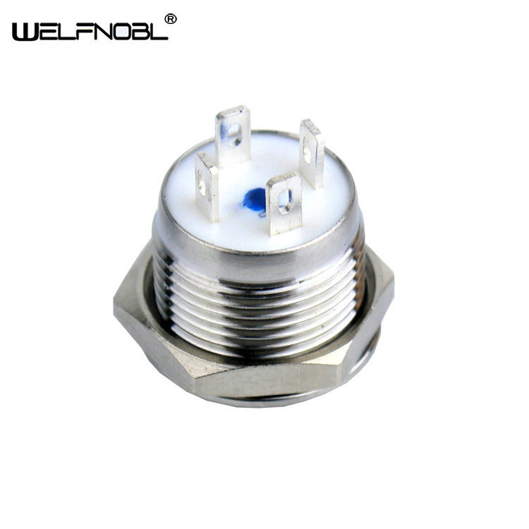 16mm Metal push Button Switch 2pin Ring 12V led Illuminated light momentary waterproof switch Push Button