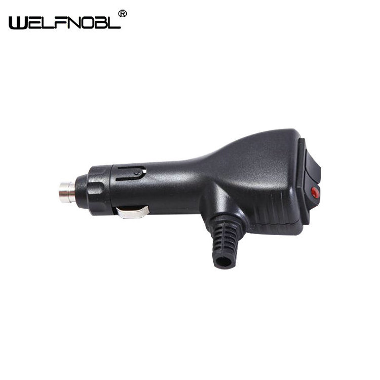 Welfnobl Din Car Power Plug Of Universal Cigarette Lighter Adapter With Dual Rocker Botton Switch And Signal Indicator Lamp