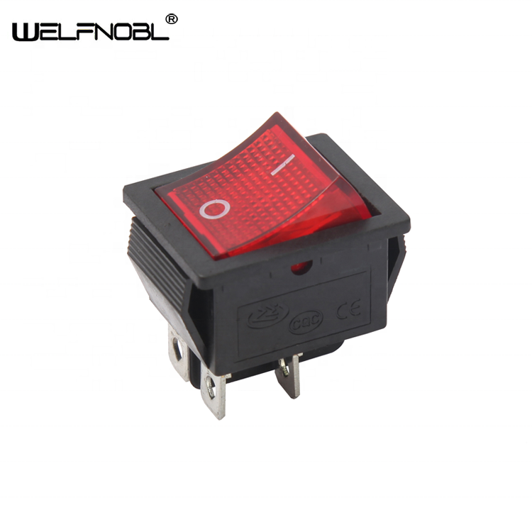 KCD4 AC 20A 125V 15A 250V  T85 DPST 4 Pins 2 Position ON Off Red Light Illuminated Boat Rocker Switch