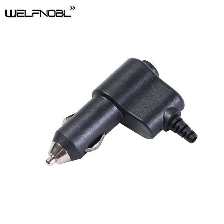 Welfnobl 12V DIN Gun Shaped Cigarette Lighter Power Socket With Push Botton Switch Universal Plug Adapter  Cable  For Car/Boat