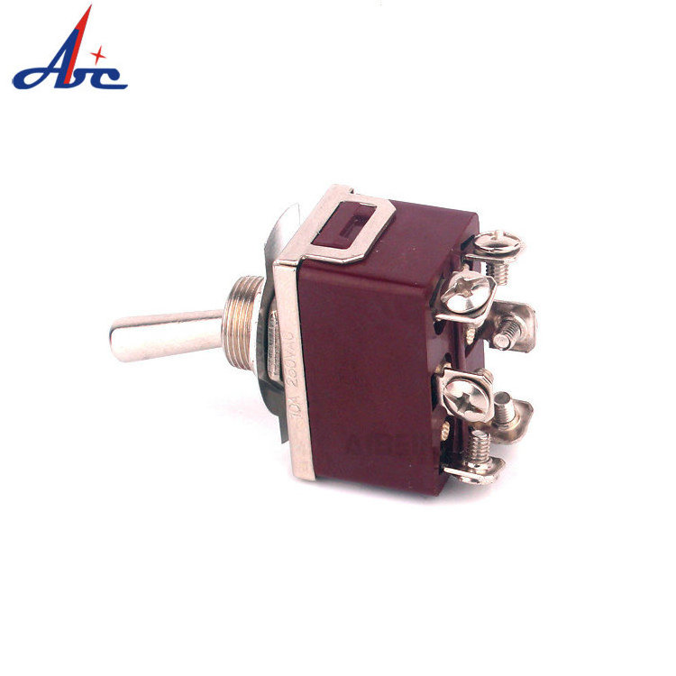 Toggle Switch 15A 250Vac Brown Housing On Off Car Boat Race Pin Terminal Toggle Switch With Waterproof Cover