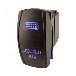 5 Pins Blue LED On Off Push Button Toggle Led Light Bar Rocker Switch With Lights 20A 12V For Boat Car