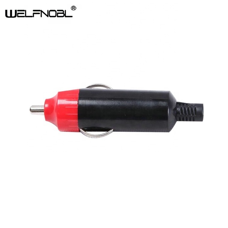 Welfnobl 12V European Red Head Charged Car Cigarette Lighter Power Plug With Adapter Cable Charging For 3C Electronic Products