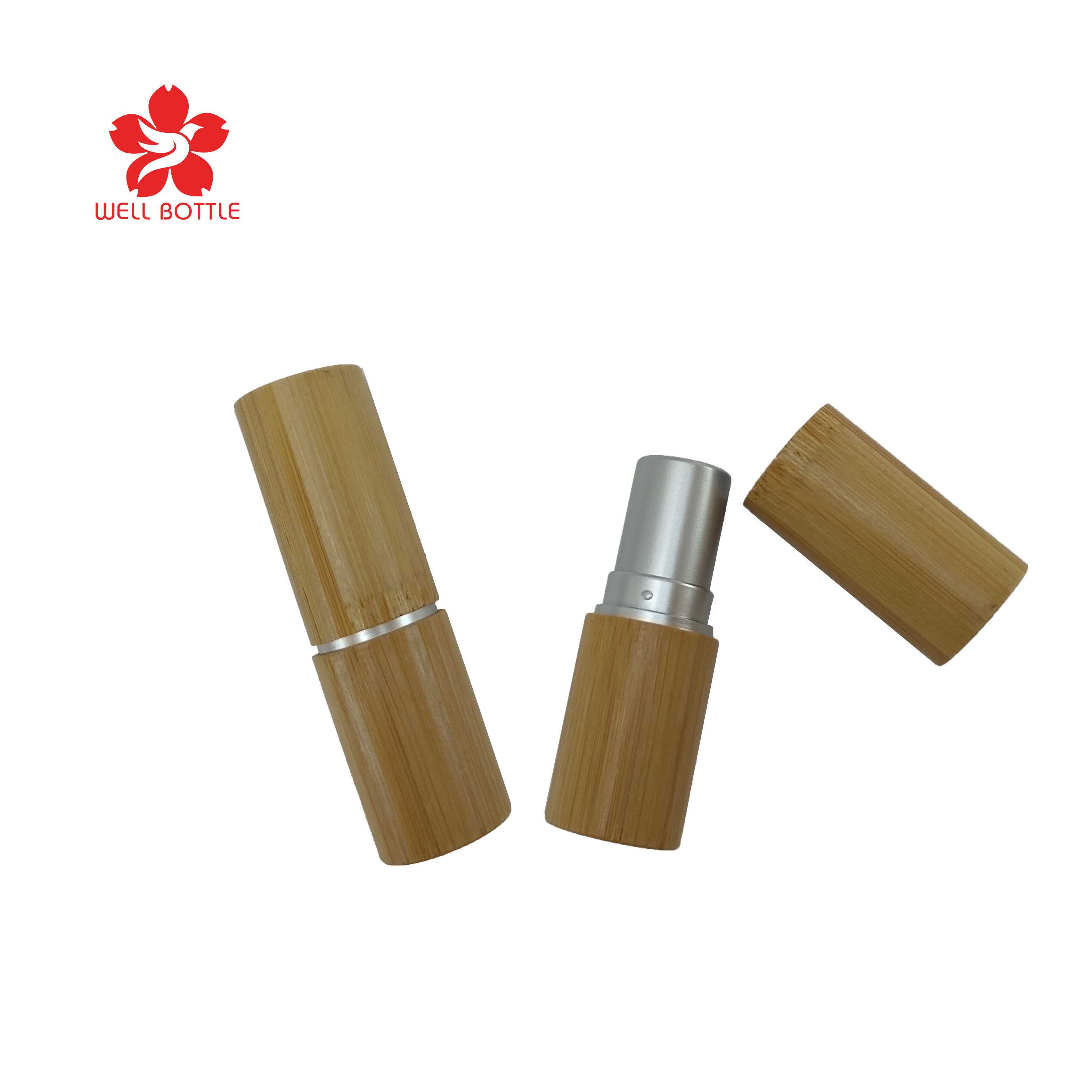 Natural Lipstick case tube packaging 5g 5ml bamboo lip stick tubes empty bamboo lip balm container L23E