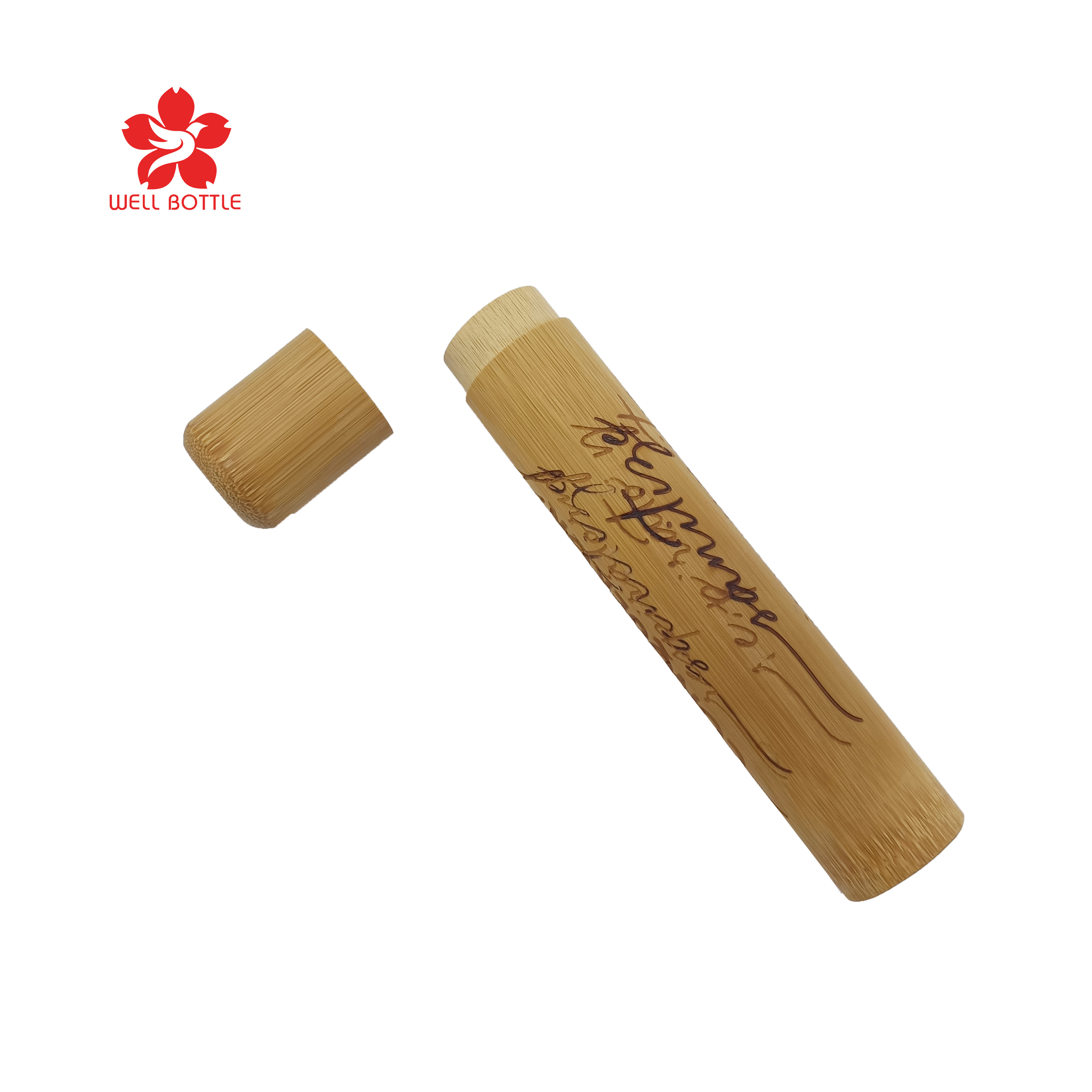 100% Biodegradable eco friendly zero waste toothbrush holder bamboo toothbrush with travel toothbrush case L26E