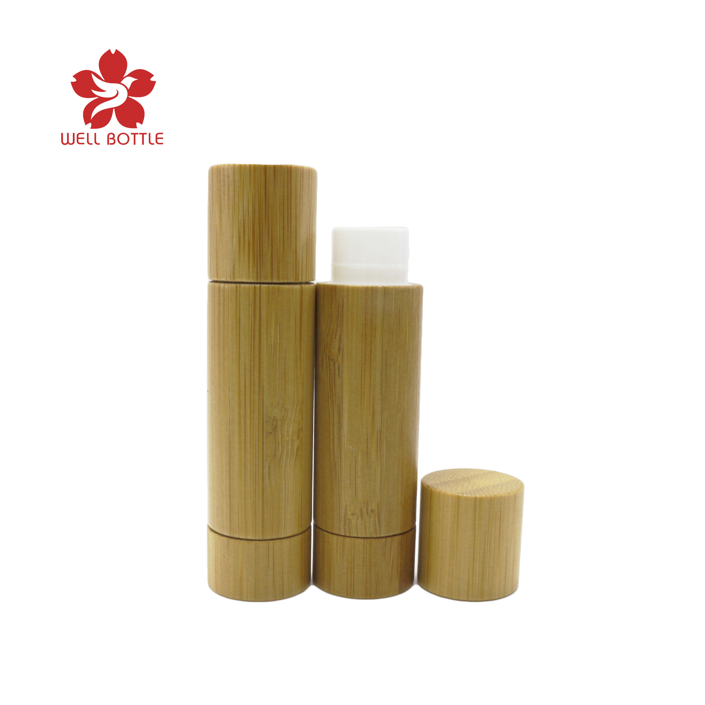 Natural Lipstick case tube packaging 5g 5ml bamboo lip stick tubes empty bamboo lip balm container L23E