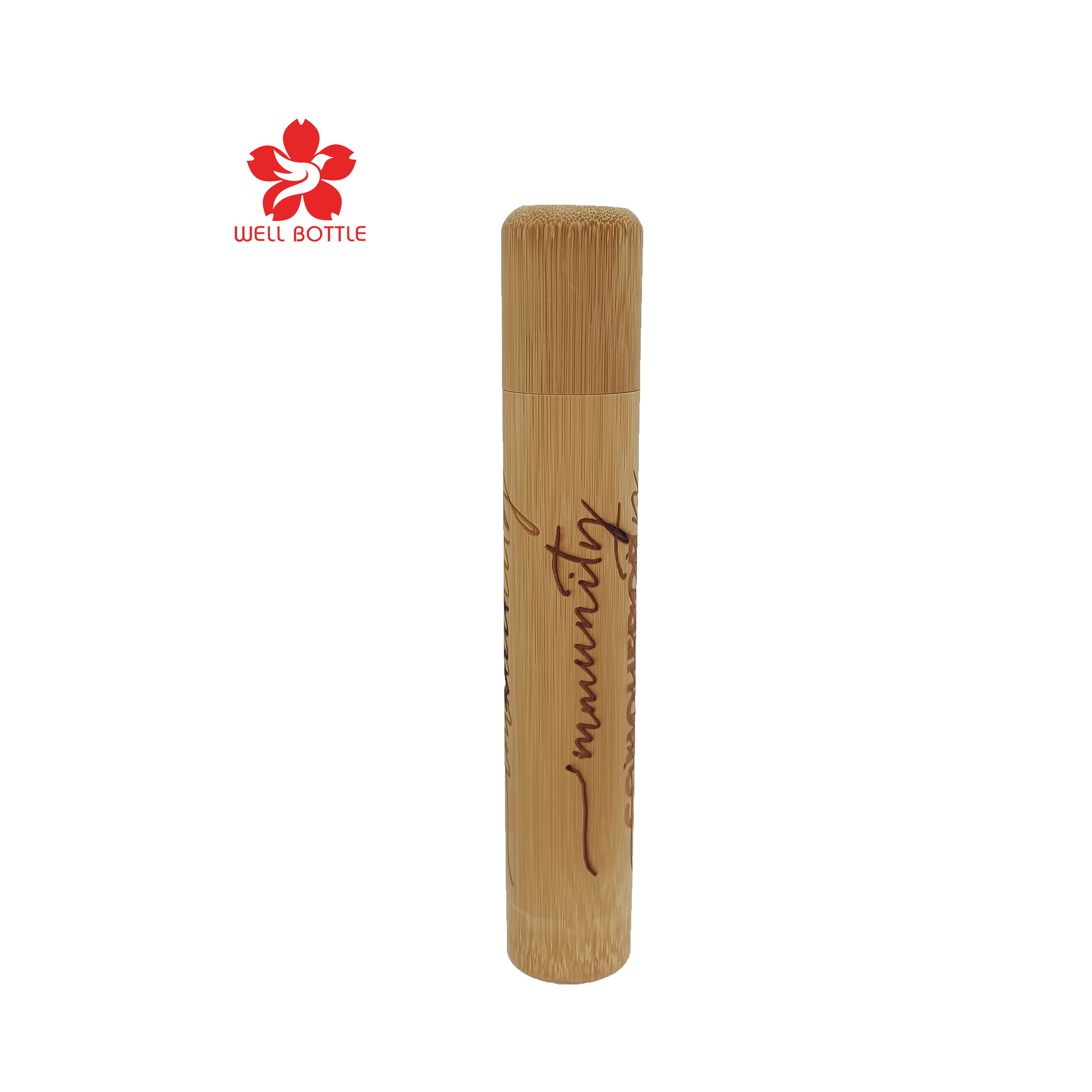 100% Biodegradable eco friendly zero waste toothbrush holder bamboo toothbrush with travel toothbrush case L26E