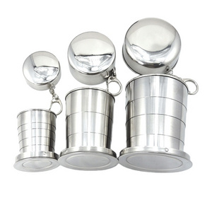 Hot Sale Stainless Steel Water Cup Camping Mug Foldable Cups Shot Glass Expandable Drinking Cup For Travel/Hiking/Picnic