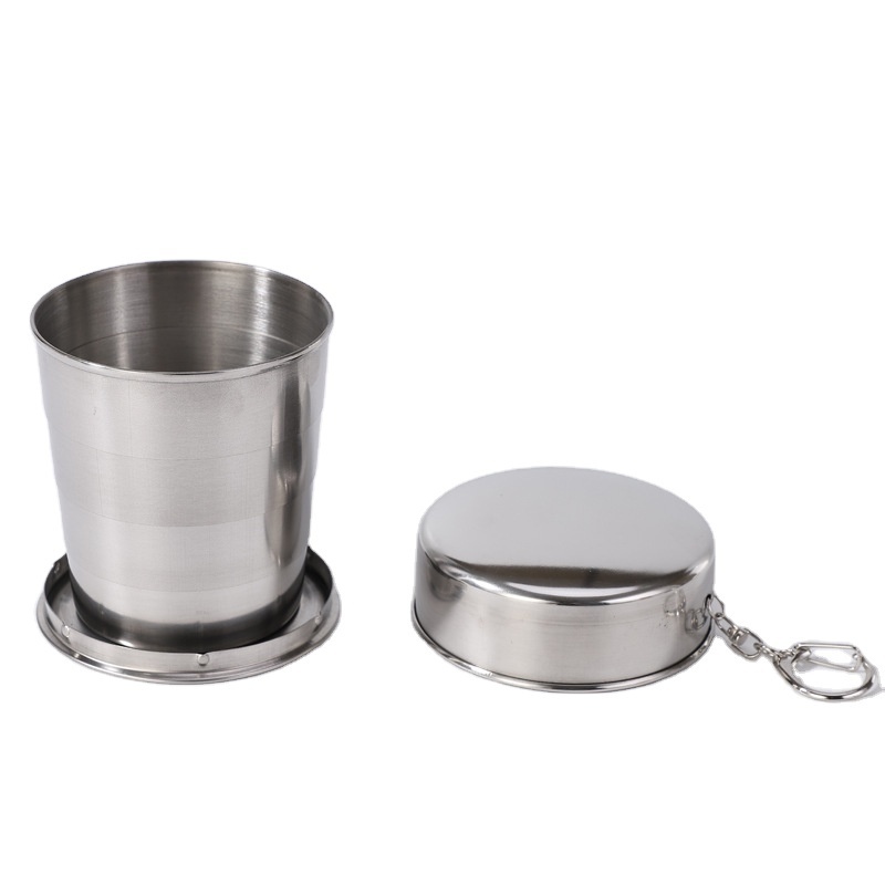 Hot Sale Stainless Steel Water Cup Camping Mug Foldable Cups Shot Glass Expandable Drinking Cup For Travel/Hiking/Picnic