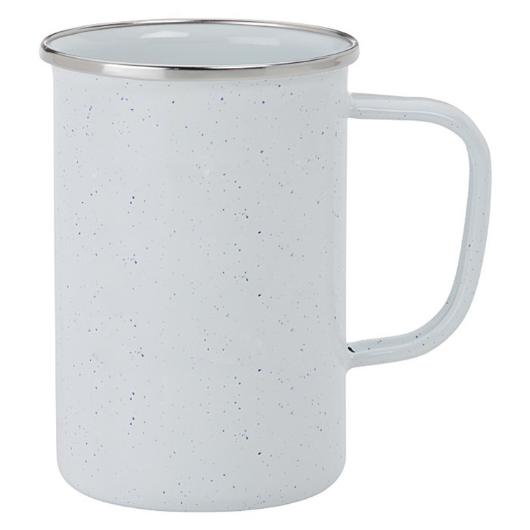 Top grade Stoneware Enamel Coffee Cup 600ml beer tall metal Enamel Mug With Handle