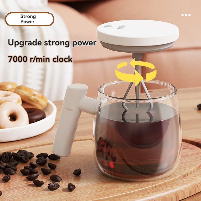 High Borosilicate Glass Automatic Mixing Coffee Mug 400ML  Electric Self Stirring Mug Auto Self Mixing Cup for Coffee Milk