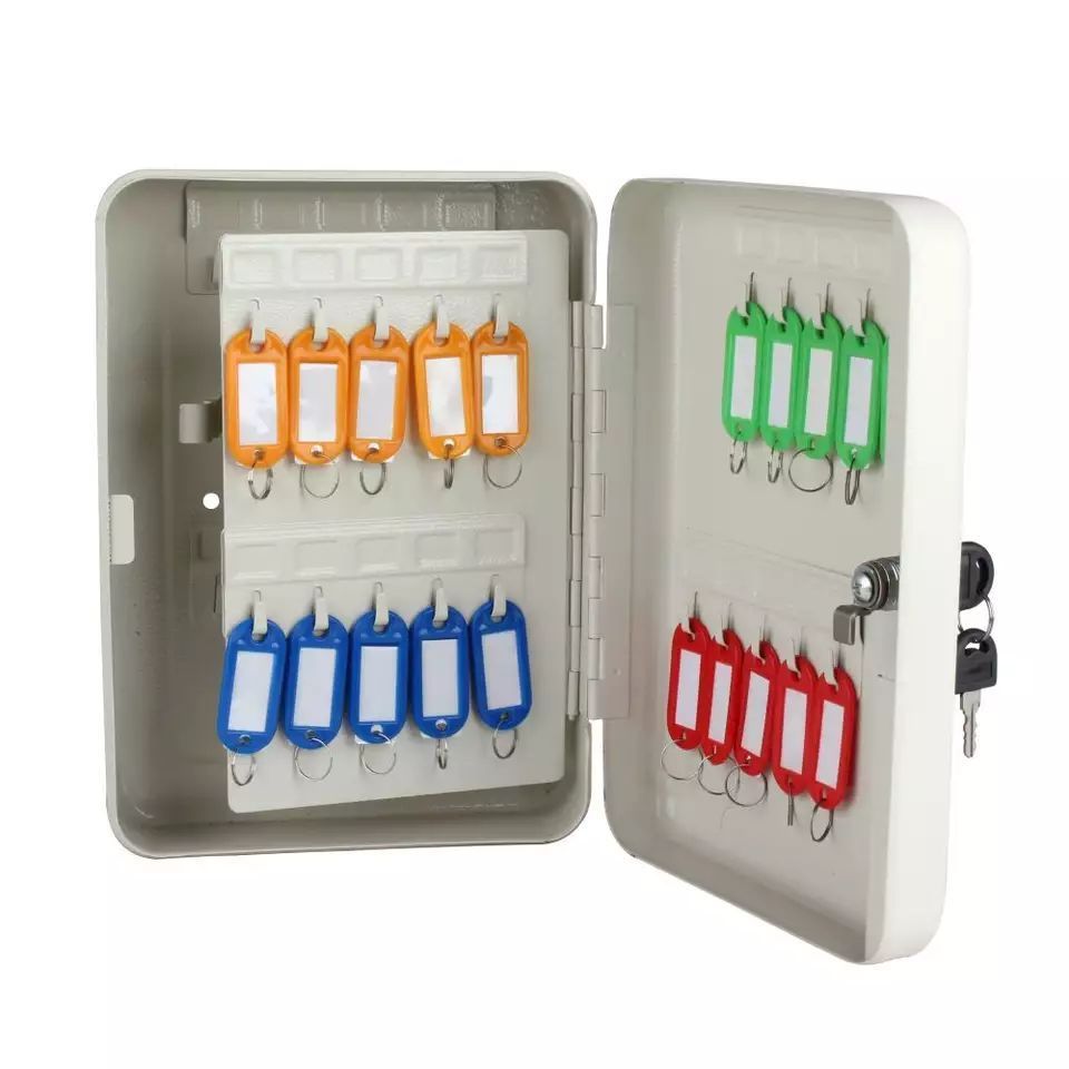 Key Lock Box Wall Mount Security Storage Box Locking Key Cabinet Wall Mount with 93 Key Hooks