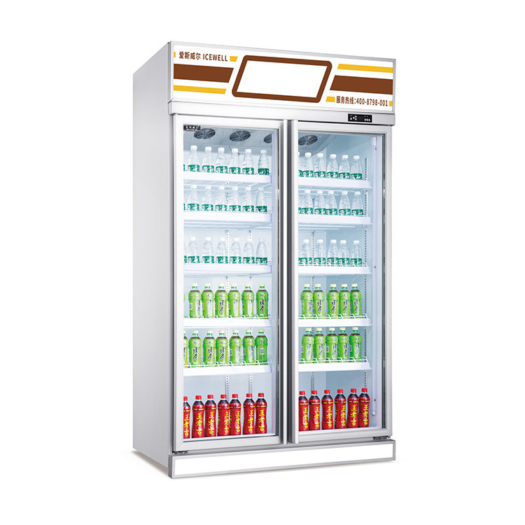 China manufacturer Glass Display Showcase Supermarket Freezer Fridge Display Coca cola Refrigerator Pepsi Freezer