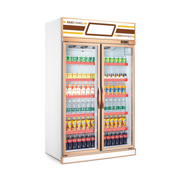 China manufacturer Glass Display Showcase Supermarket Freezer Fridge Display Coca cola Refrigerator Pepsi Freezer