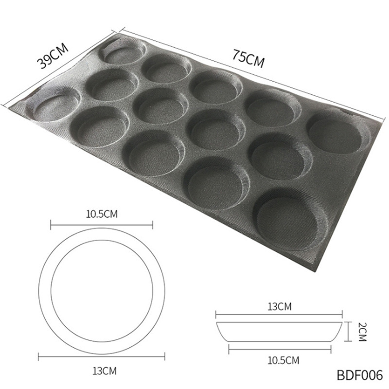 Silicone Bun Bread Forms Non Stick Baking Sheets Perforated Hamburger Molds Muffin Pan Tray