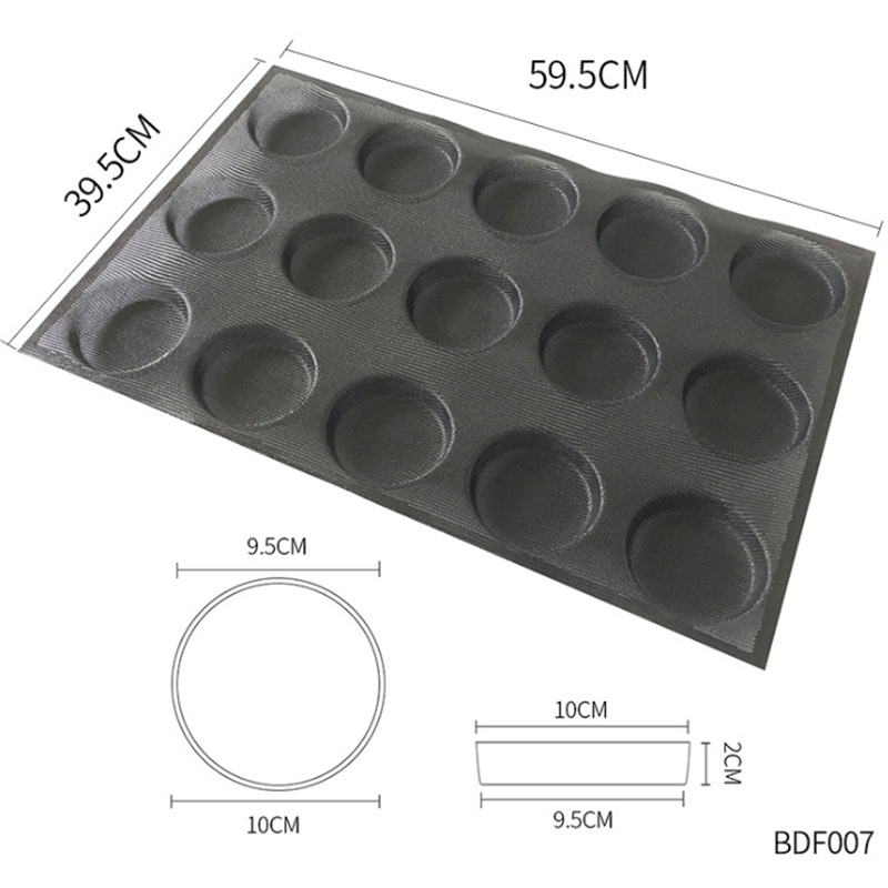 Silicone Bun Bread Forms Non Stick Baking Sheets Perforated Hamburger Molds Muffin Pan Tray