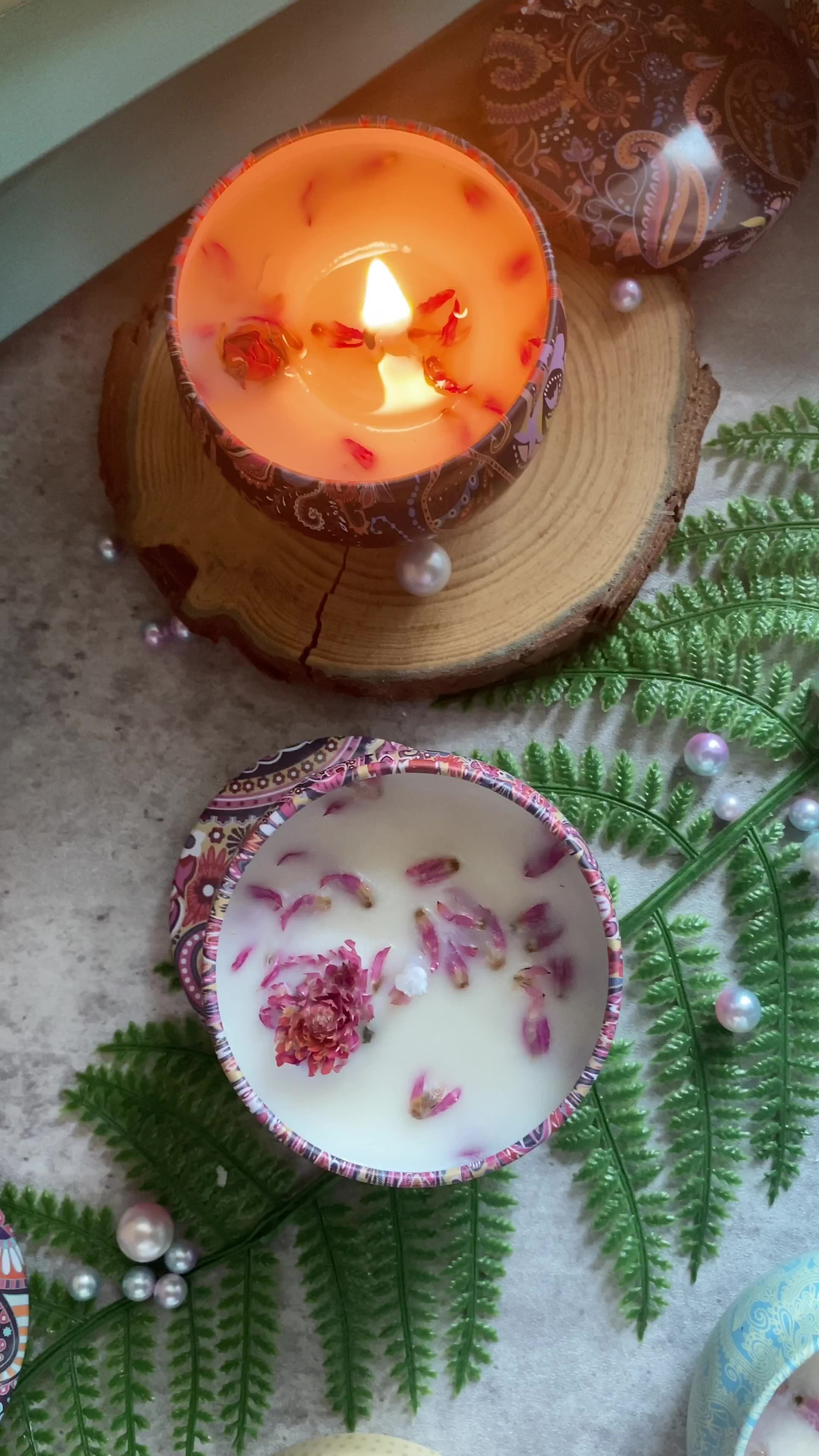 Wideal Soy wax dried flower scented candles Tinplate tin small candles Wedding birthday gifts 20 scented candles