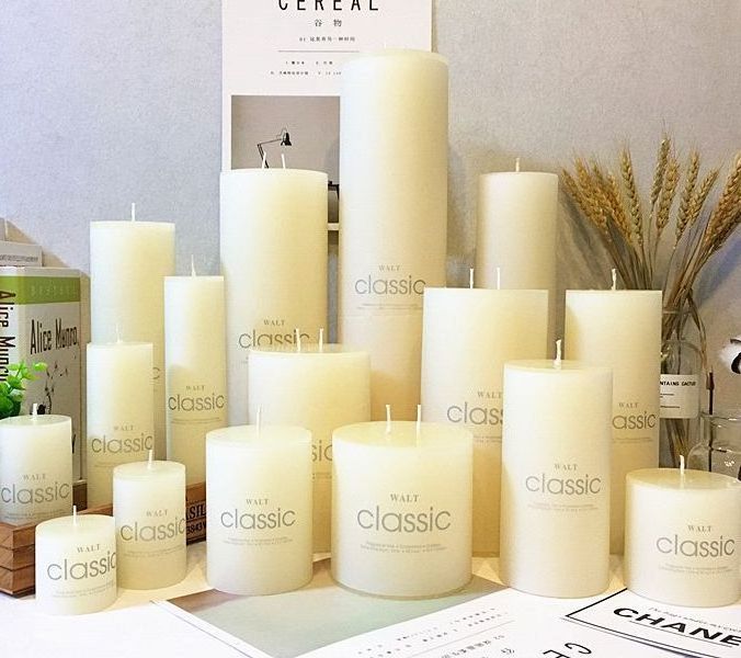 Wideal Large Ivory Candles Cylindrical Hotel Wedding Candles General Lighting Candles