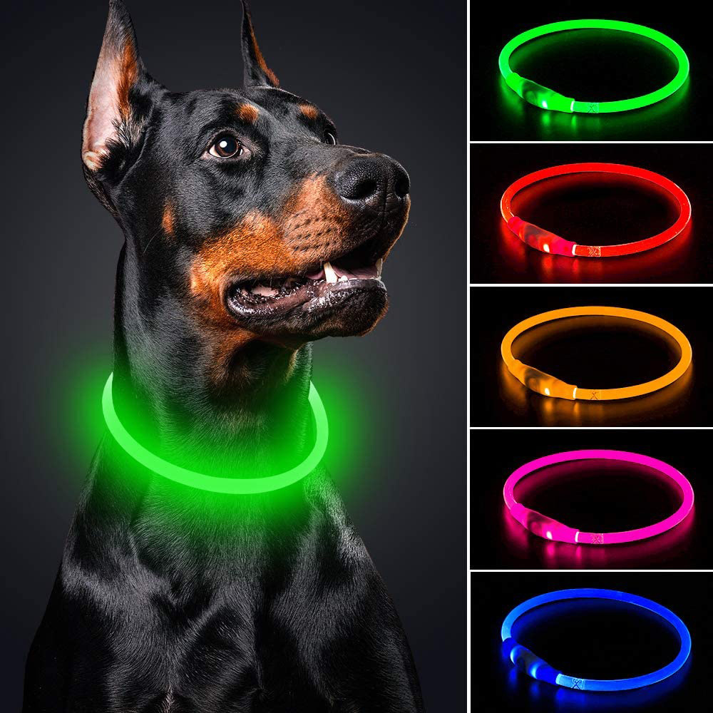 Usb Rechargeable Large Big Light Up Personalized Manufacturers Silicone Waterproof Collares De Perros Custom Led Dog Collar