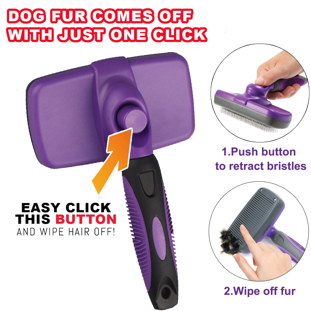 Dogs Cats Rabbits Uneasy To Break Comb Massage Self Cleaning Slicker Hair Remover Grooming Tool Pet Brush