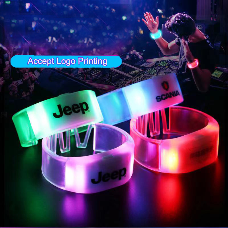 Lights Light Up Bracelets Custom Logo Wireless Remote Controlled  LED Bracelet DMX Control Pulsera LED Wristband  for events