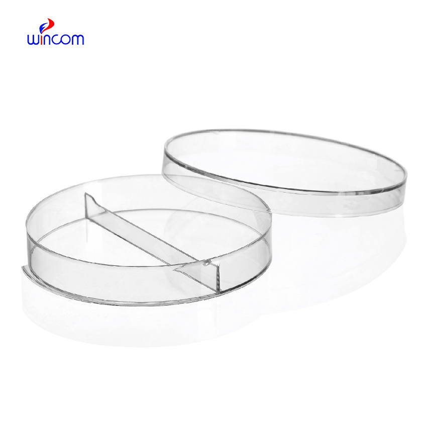 Wincom Disposable Thick Borosilicate Glass Plastic Sterile 90mm Different Size Square Round Petri Dish for Growing Bacteria