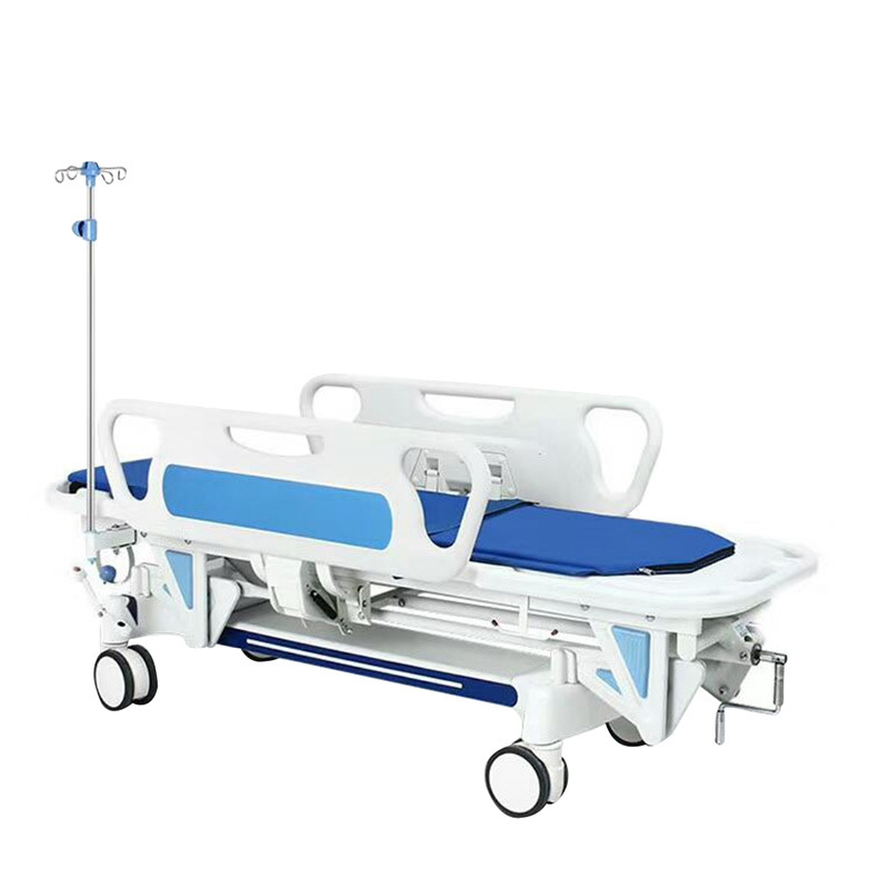 Wincom WN211 Hospital Equipment Patient Stretcher Trolley for Emergency Transport Bed with Stainless Steel Side Rails