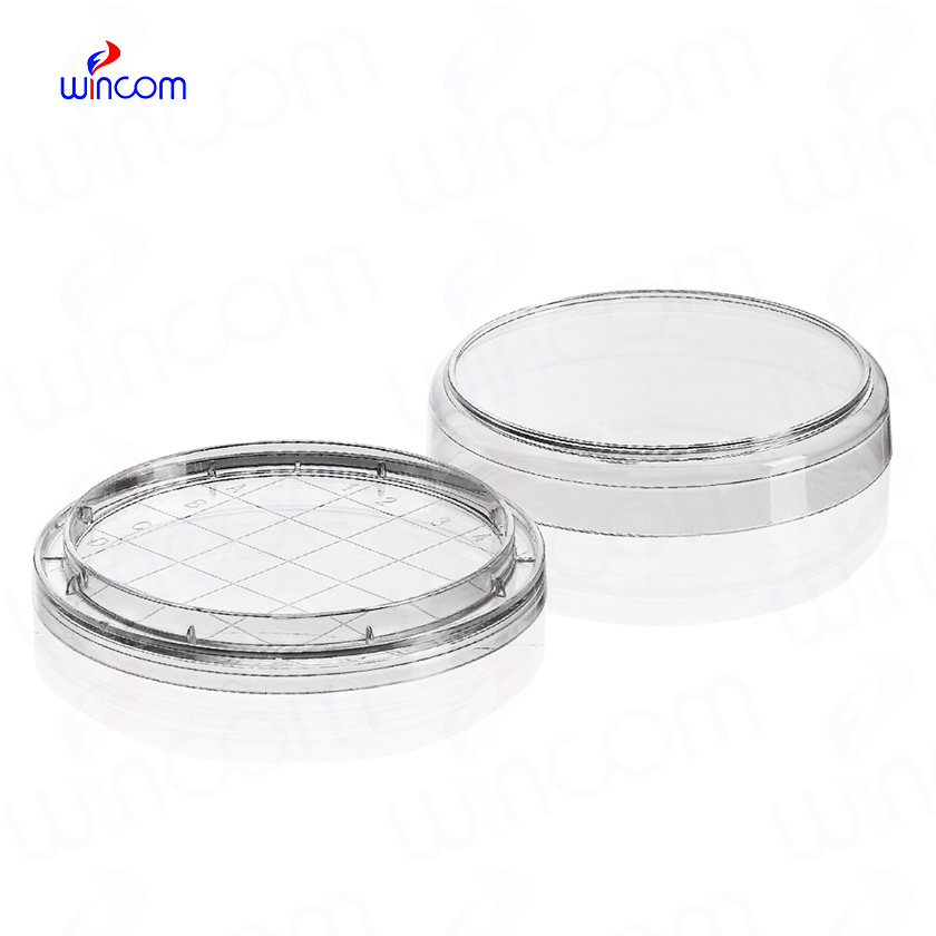 Wincom Disposable Thick Borosilicate Glass Plastic Sterile 90mm Different Size Square Round Petri Dish for Growing Bacteria