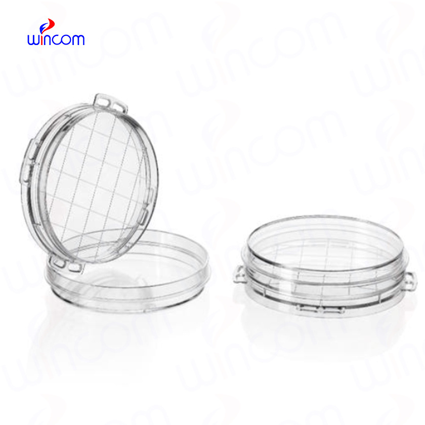 Wincom Disposable Thick Borosilicate Glass Plastic Sterile 90mm Different Size Square Round Petri Dish for Growing Bacteria