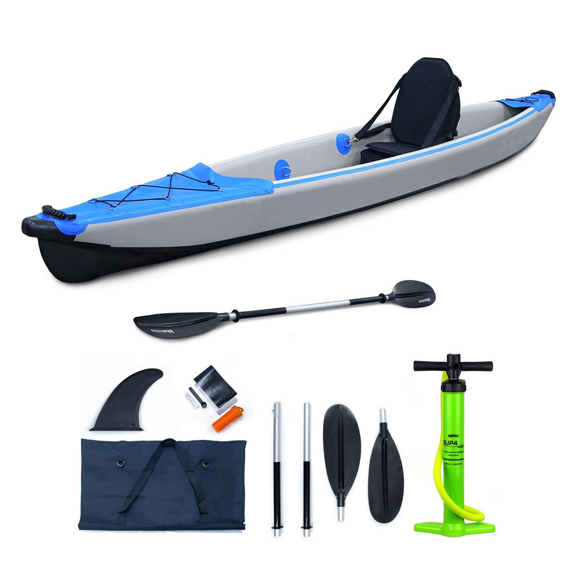 350cm Single One Person Manufacture Drop Stitch Material Canoekayak Fishing Canoe Rowing Boat Inflatable Pedal Fishing Kayak