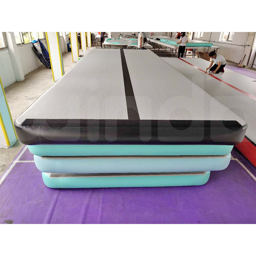 6x2x0.2m Long Size Factory Black Inflatable Mattress Gymnastics Mat Cheap Air Track