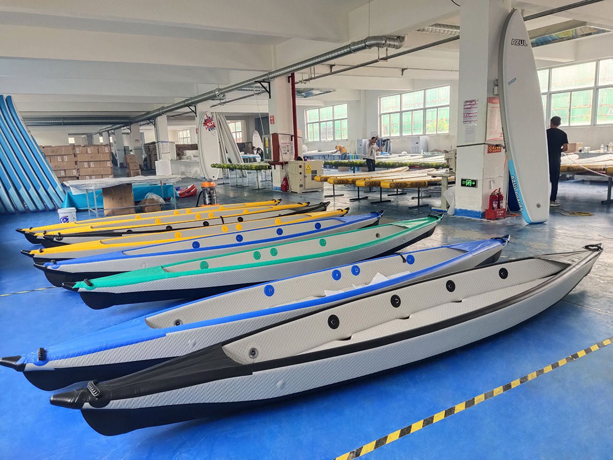 Three Person Factory Manufacture Custom Fishing Sup Rowing Boat Canoe Drop Stitch Inflatable Kayak