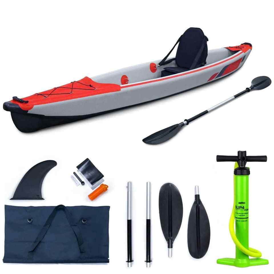 2 Person Drop Stitch Fishing Board Sup Canoe Rowing Boat Inflatable Kayak With Accessories