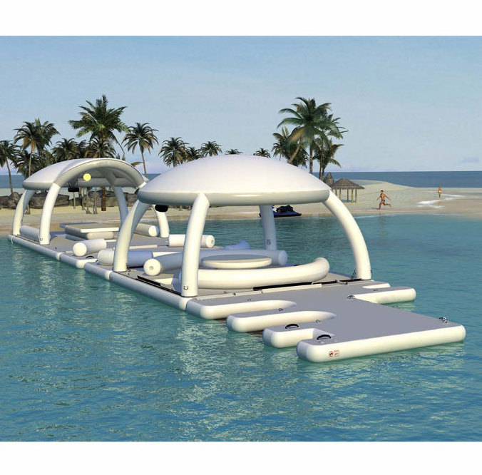 Outdoor Air Tent Inflatable Floating Bar Boat Drop Stitch Material Floating Pontoon Dock