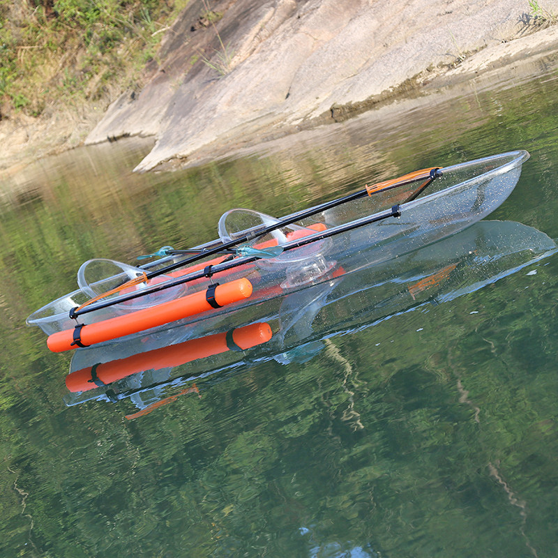 Plastic Boats 2 Person Transparent Polycarbonate Clear Glass Kayak With Paddle