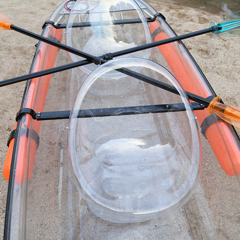 Plastic Boats 2 Person Transparent Polycarbonate Clear Glass Kayak With Paddle