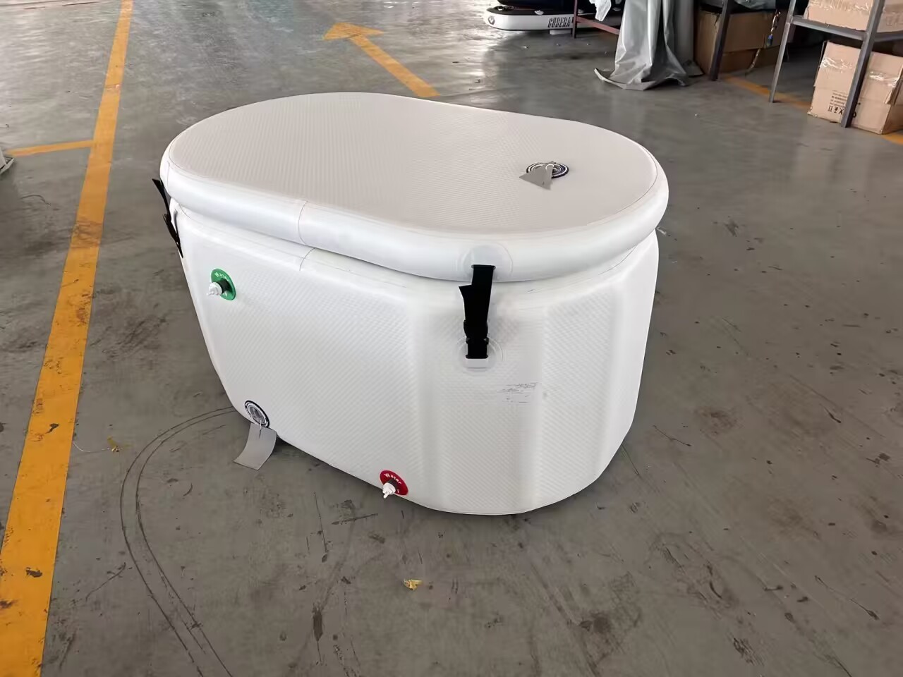 Pvc Inflatable Portable Ice Bucket Folding Ice Bath Tub With Cooling System For Adults