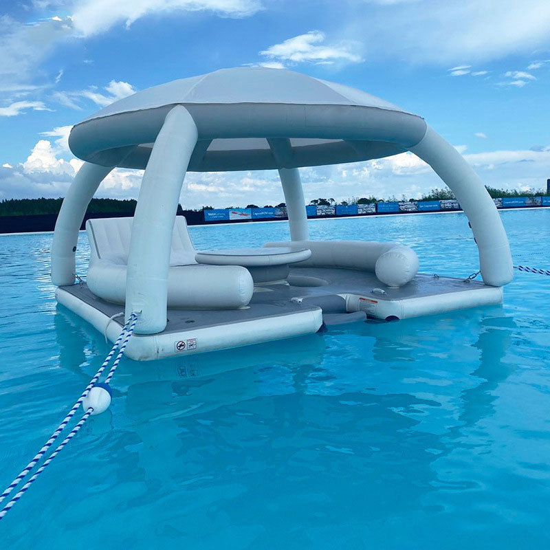 Outdoor Air Tent Inflatable Floating Bar Boat Drop Stitch Material Floating Pontoon Dock