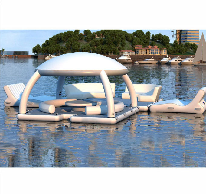 Outdoor Air Tent Inflatable Floating Bar Boat Drop Stitch Material Floating Pontoon Dock