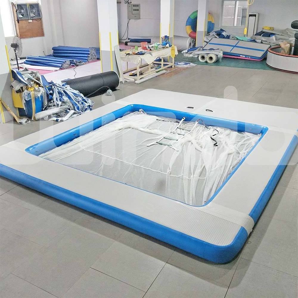 5x4m Drop Stitch Inflatable Dock Marine Water Floating Island Yacht Ocean Sea Swimming Pool With Net