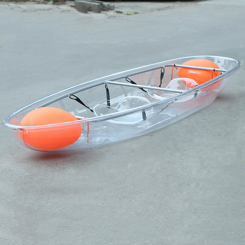 Plastic Boats 2 Person Transparent Polycarbonate Clear Glass Kayak With Paddle