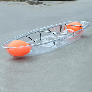 Plastic Boats 2 Person Transparent Polycarbonate Clear Glass Kayak With Paddle