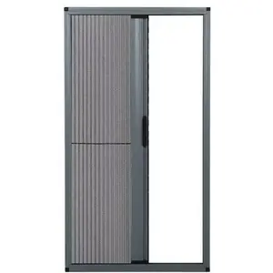 Aluminum Frame House Design Pleated Retractable Sliding Insect Fly Perforated Mesh Screen Door