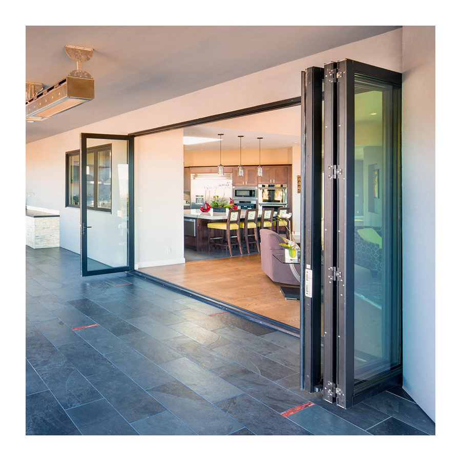 AS2047 High Quality Bifold Doors Aluminium Patio Folding Door Aluminum Double Glass Bi Folding Door