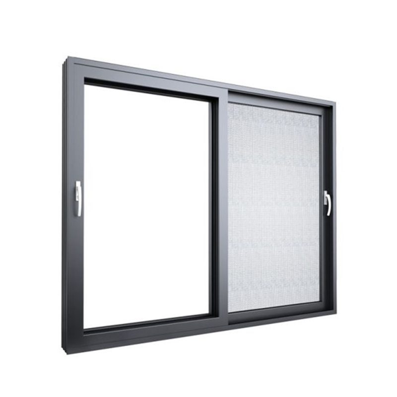 Silver Slim Narrow Big Hotel Glass Balcony Sliding Aluminum Frame Double Sliding Windows With Fly Screen Wire