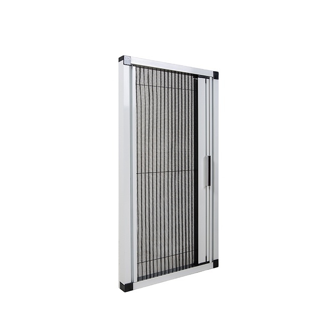 Factory New design low price retractable security fly screen pleated mesh folding screen door