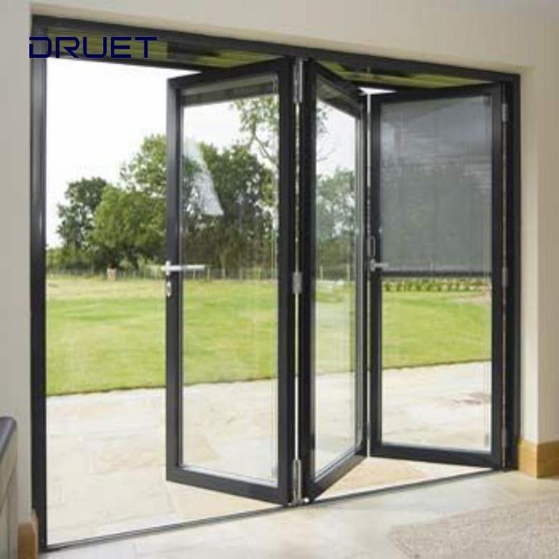 DRUET Midcentury Folding Doors Windproof Competitive Price Partition Wall PVC Folding Door Fold Slide Door